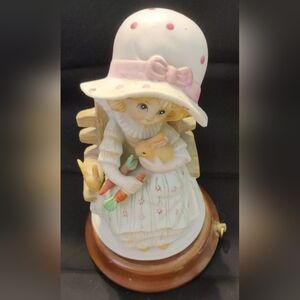 Vintage Porcelain Doll Music Box Rotates And Plays 8.5" Tall. Plays Music!